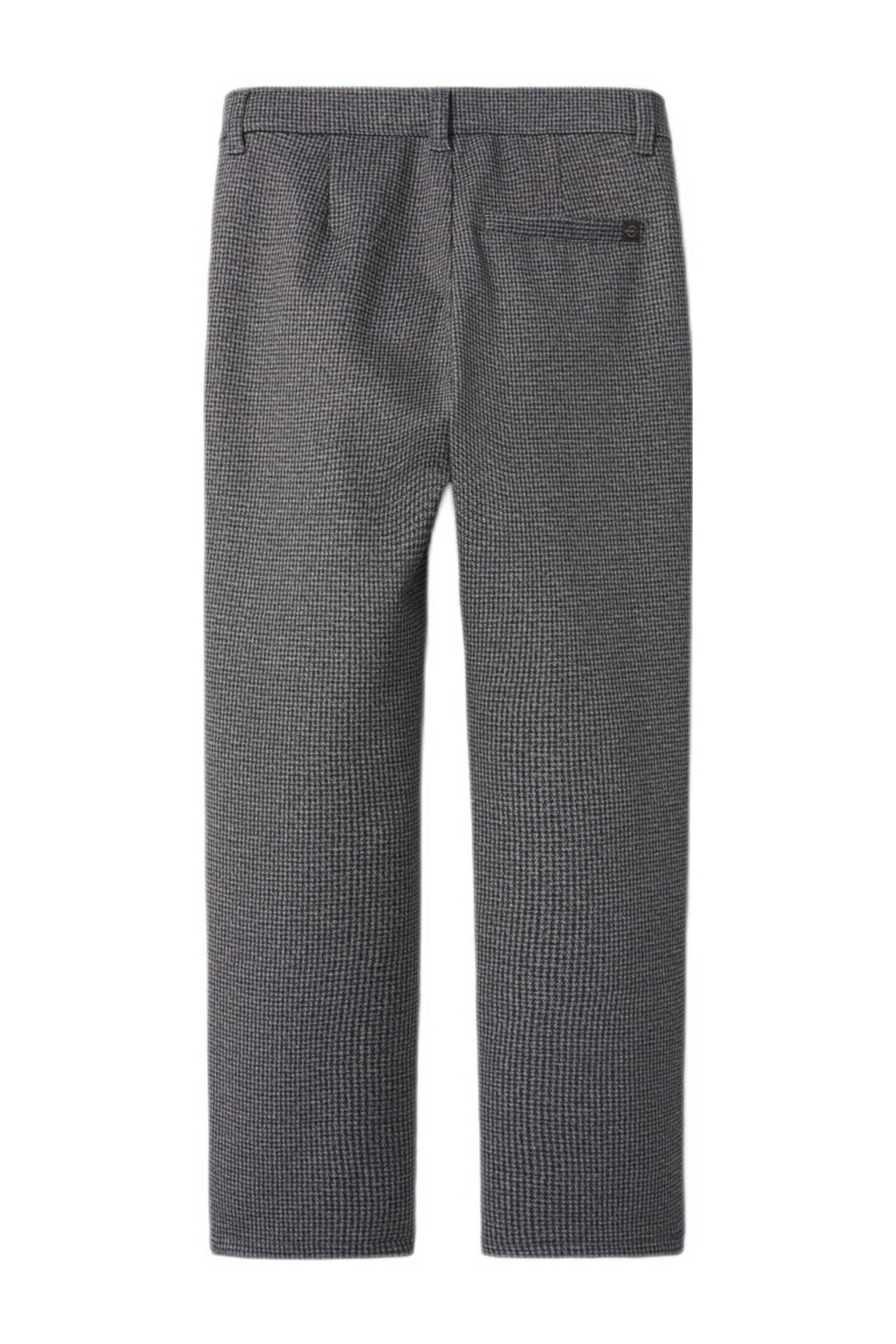 NAME IT geruite slim fit broek NKMSILAS grijsbruin