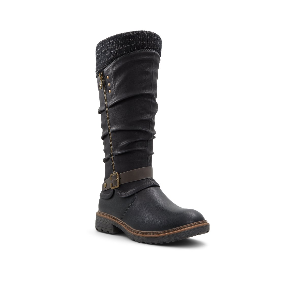 BANFF TRAIL-Nydaeven-Bottes mi-mollet - Talon plat - Noir