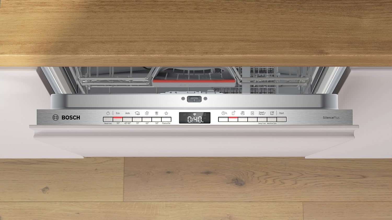Bosch SBV4ETX08E, Serie 4, Smarter XXL-Geschirrspüler Vollintegriert 60 cm, Besteckkorb, Spülmaschine mit Programmassistent, sehr Leise, Rackmatic, Automatische Türöffnung, InfoLight, AquaStop