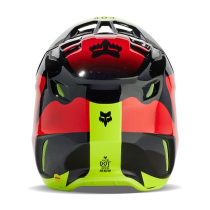 Casque cross Fox V3 - REVISE 2024 - Rouge / Jaune