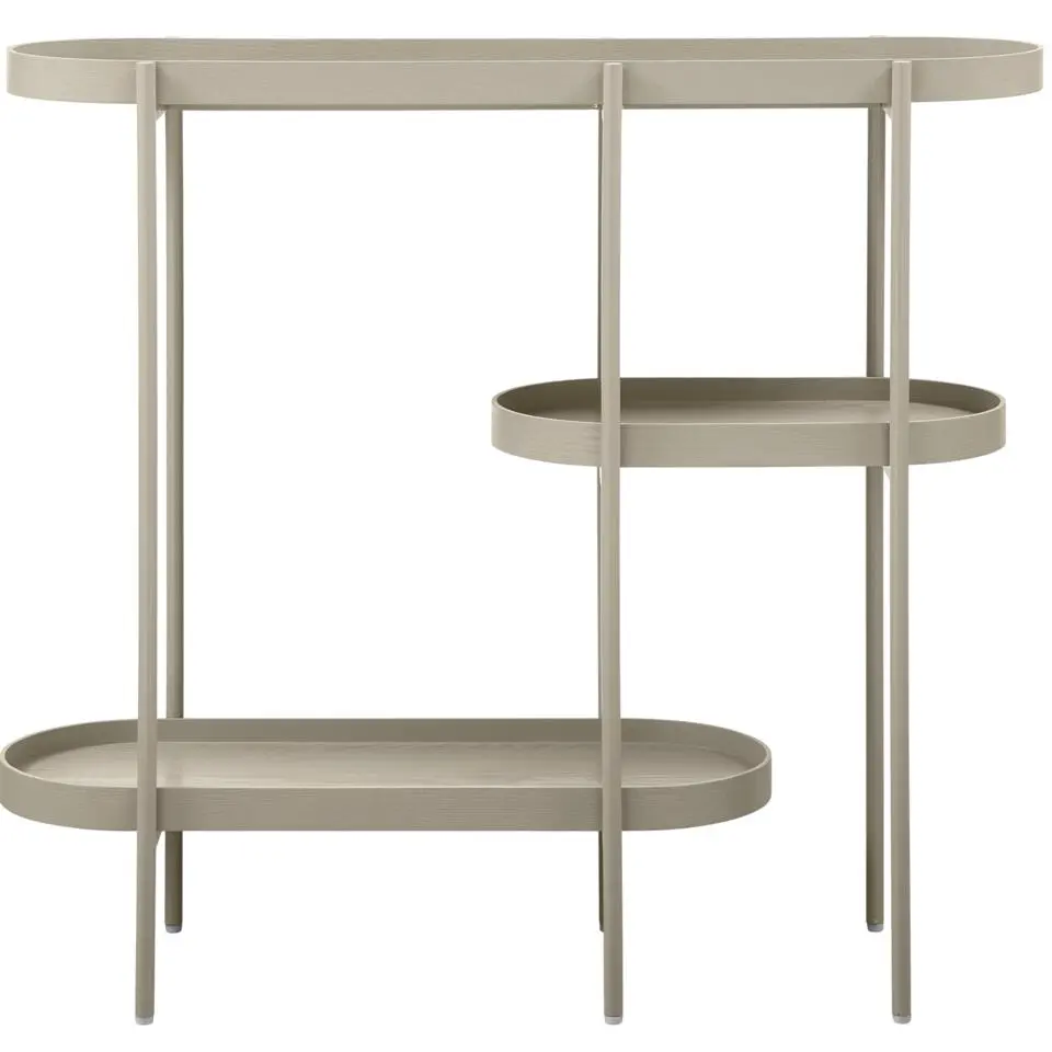 WOOOD Sidetable Noan - Hout/Metaal - Beige - 80x90x28