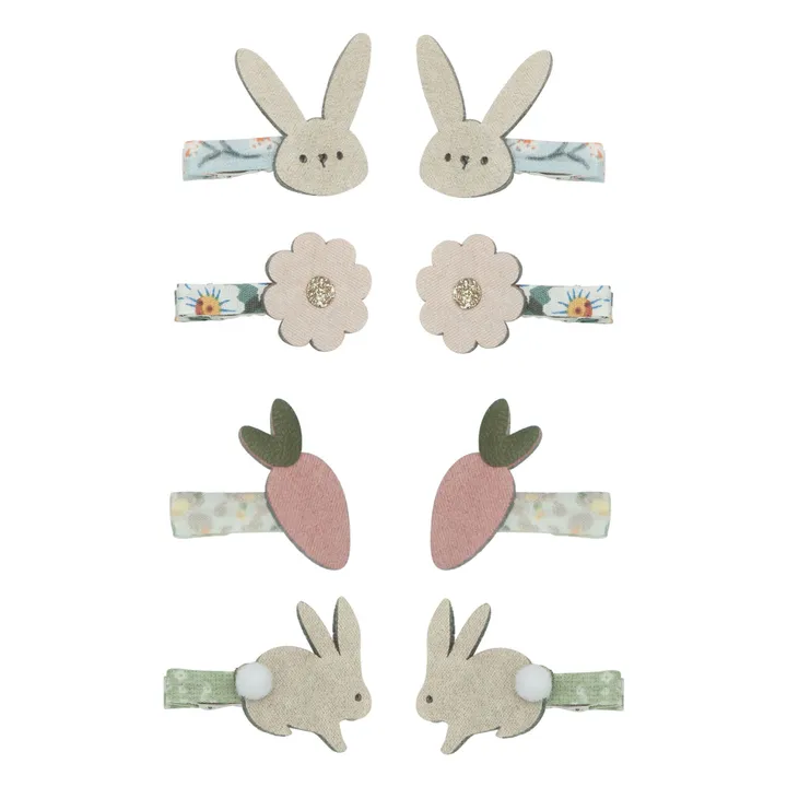 Mimi & Lula Lot 8 Barrettes Bunny & Flower | Crème
