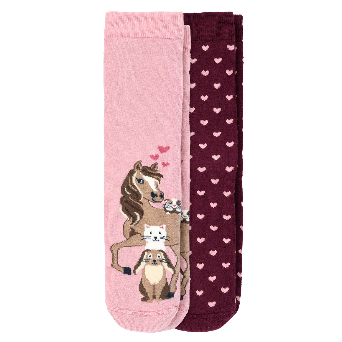 Topolino 2 Paar Mädchen Socken im Set rosa / dunkellila
