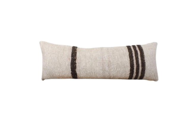 Kussen Kelim Vintage Natural stripe Brown 90x30