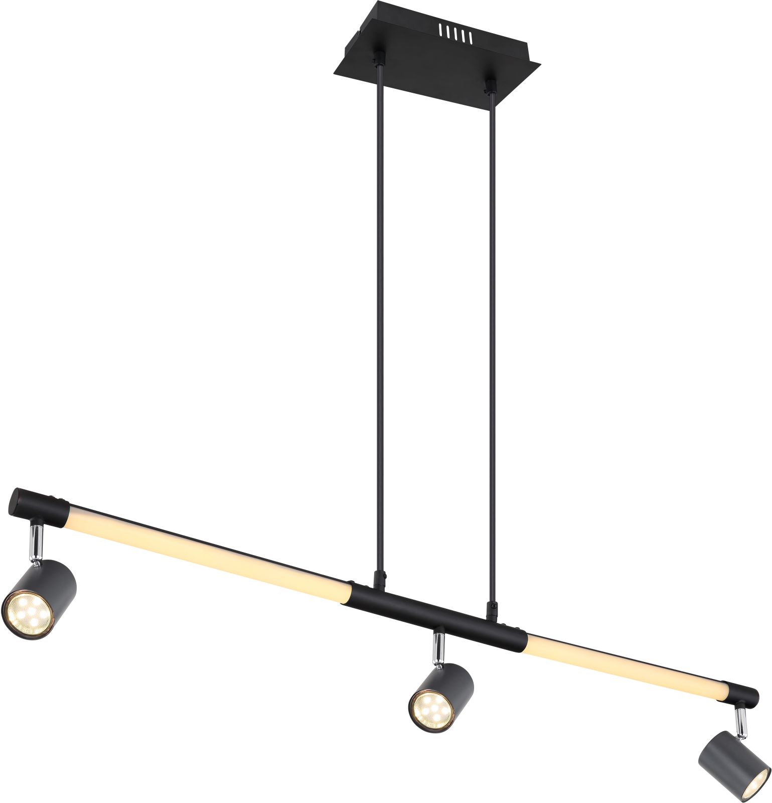 Hängeleuchte - schwarz - 100 cm breit