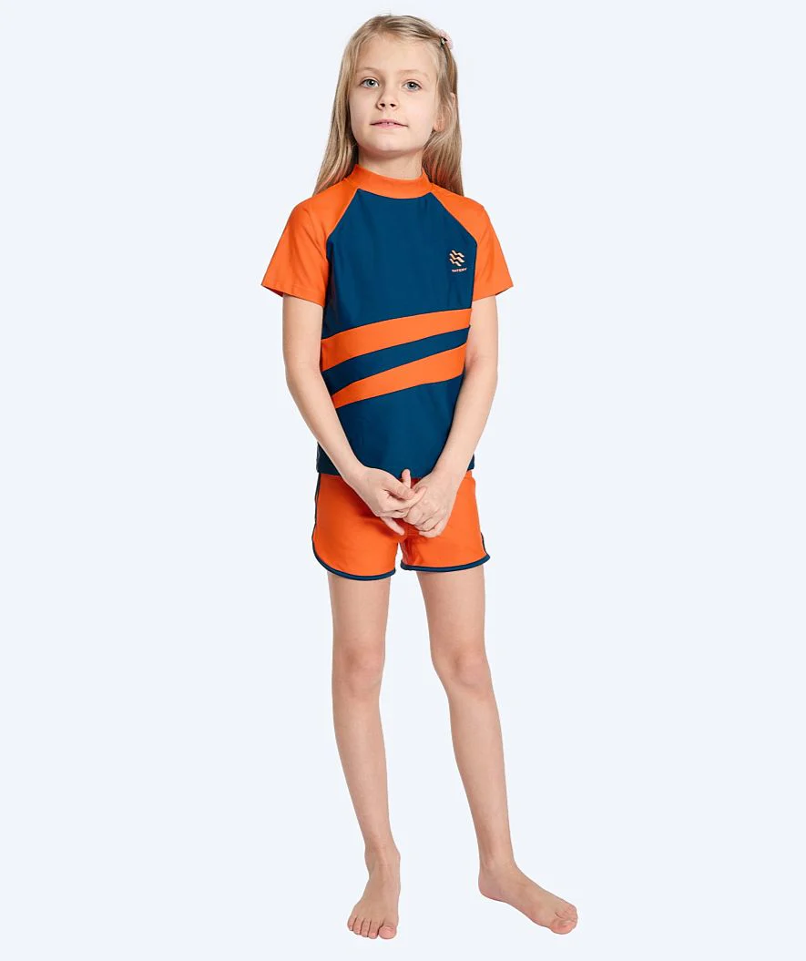 Watery UV-badeshorts til børn - Manami - Orange/blå