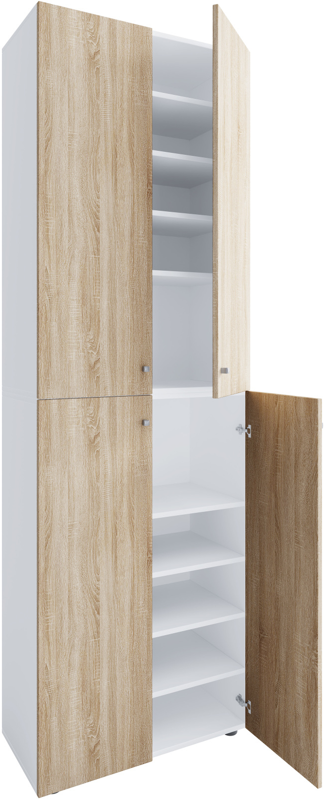 Schuhschrank LONA XL - weiß - Sonoma Eiche - 10 Fächer