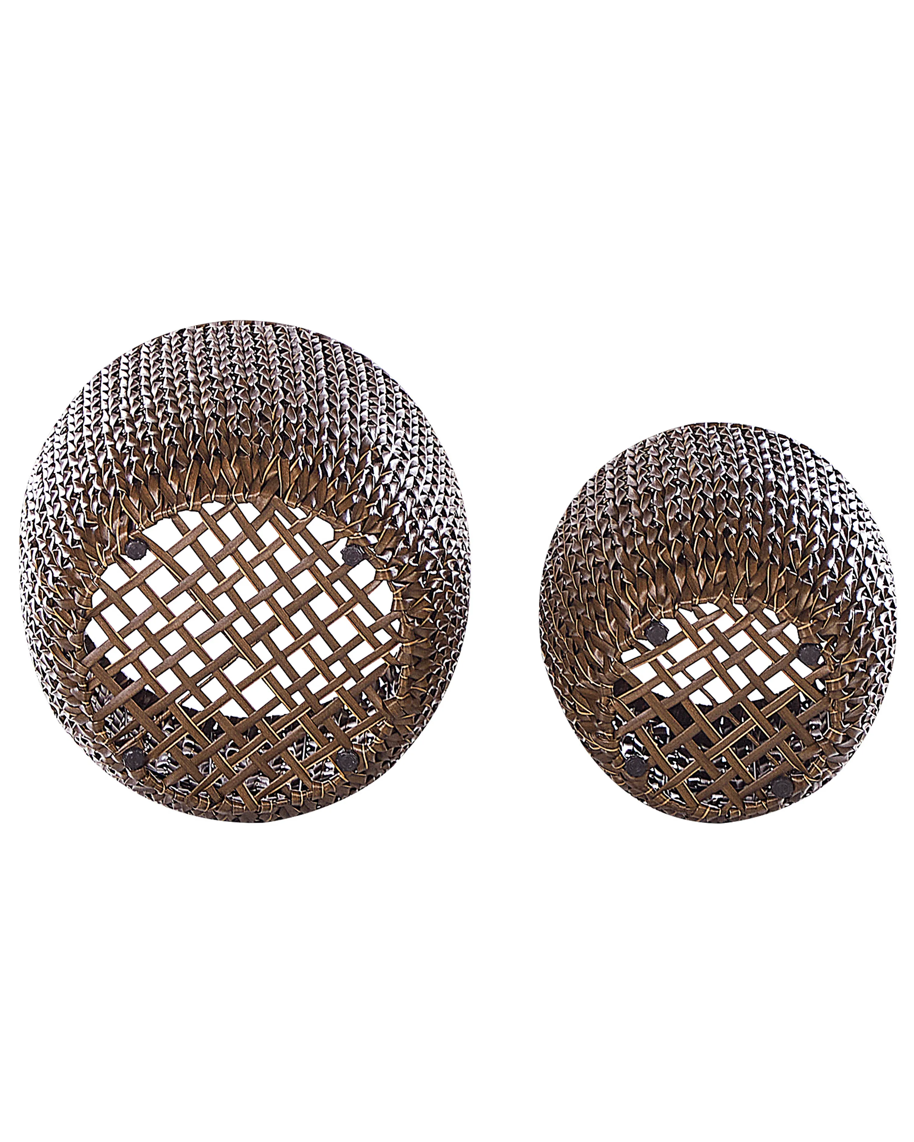 Set van 3 bloempotten BERBERIS PE rotan 34/45 cm Donkerbruin