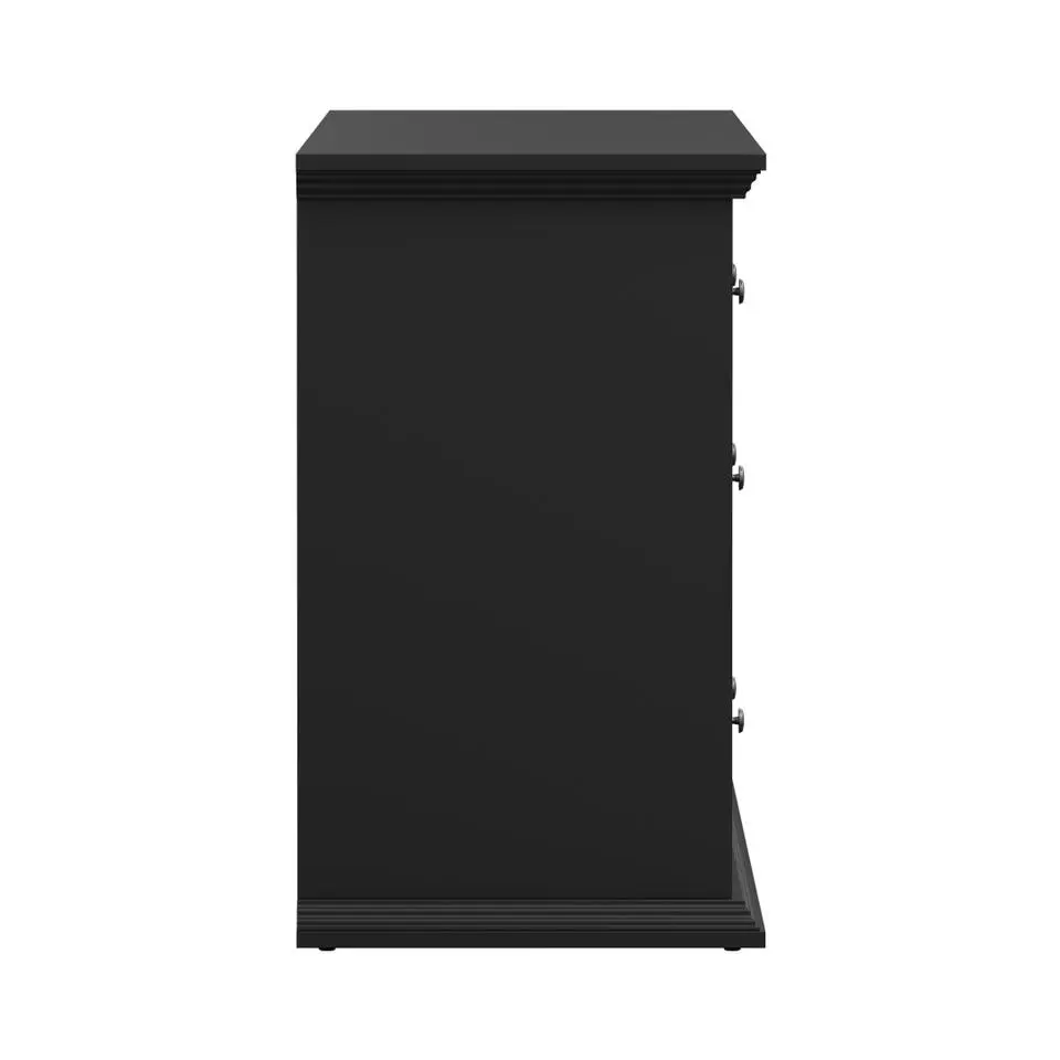 Hioshop North kommode 6 laden zwart mat
