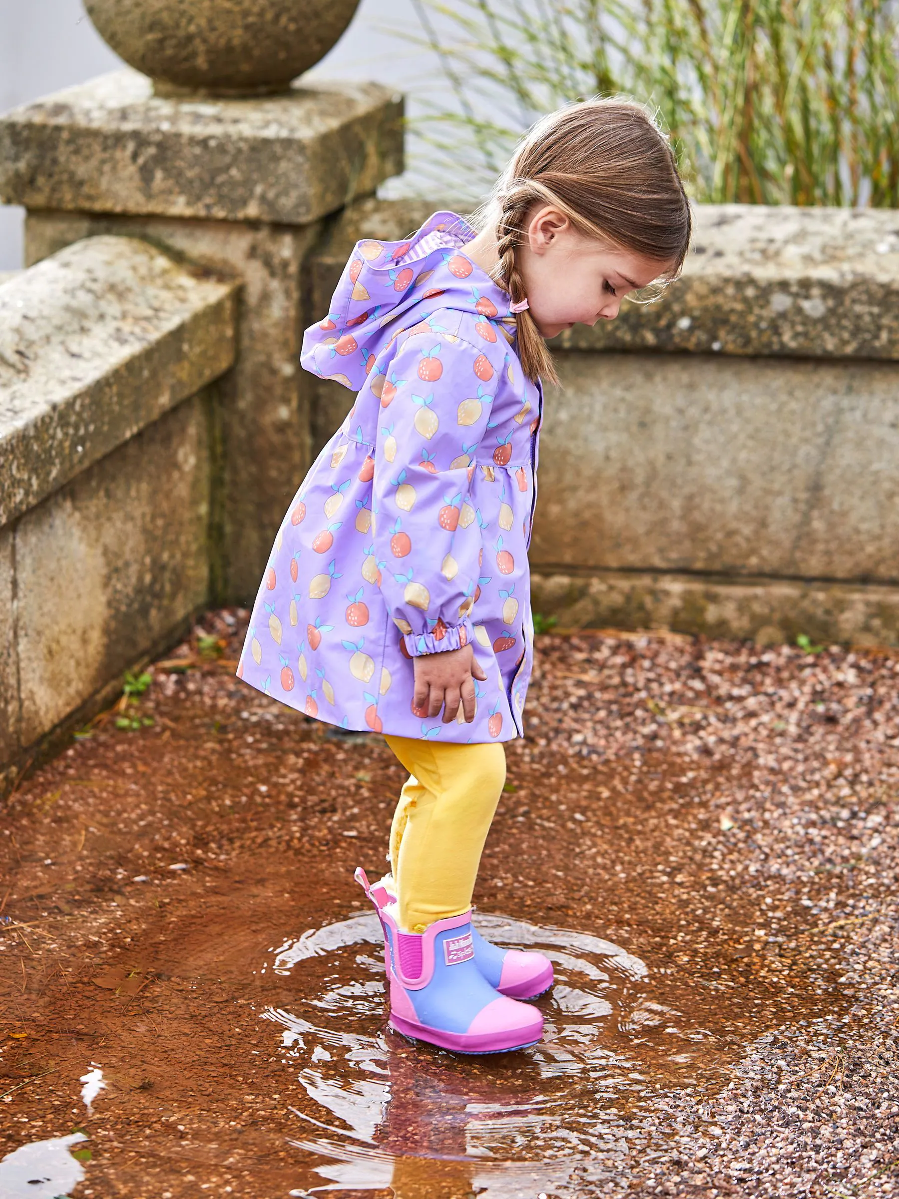 JoJo Maman Bébé - Behaaglijke gevoerde regenlaarzen met kleurvlakken