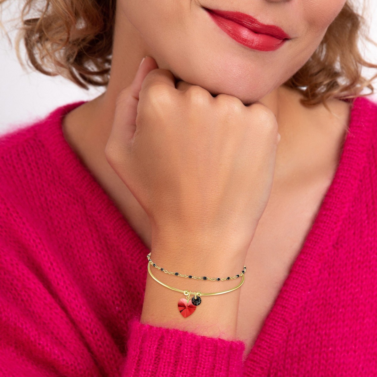 Lot de 2 bracelets SC Bohème ornés de Cristaux scintillants