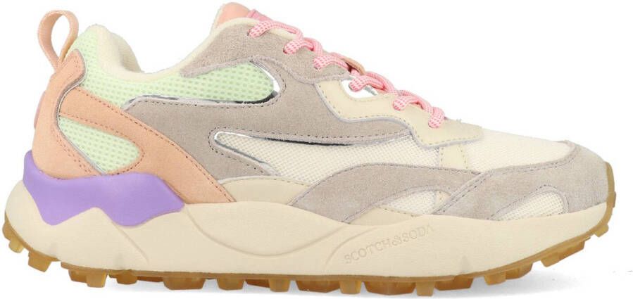 Scotch & Soda Mount W chunky suède sneakers lichtgrijs multi