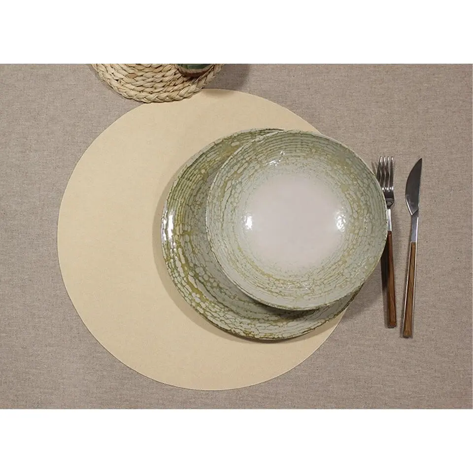 Wicotex Placemats Uni - creme - rond 38 cm - Teflon coating