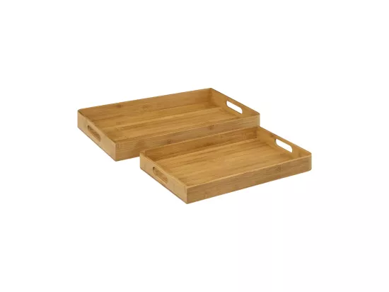 Set de 2 Plateaux de service en Bambou
