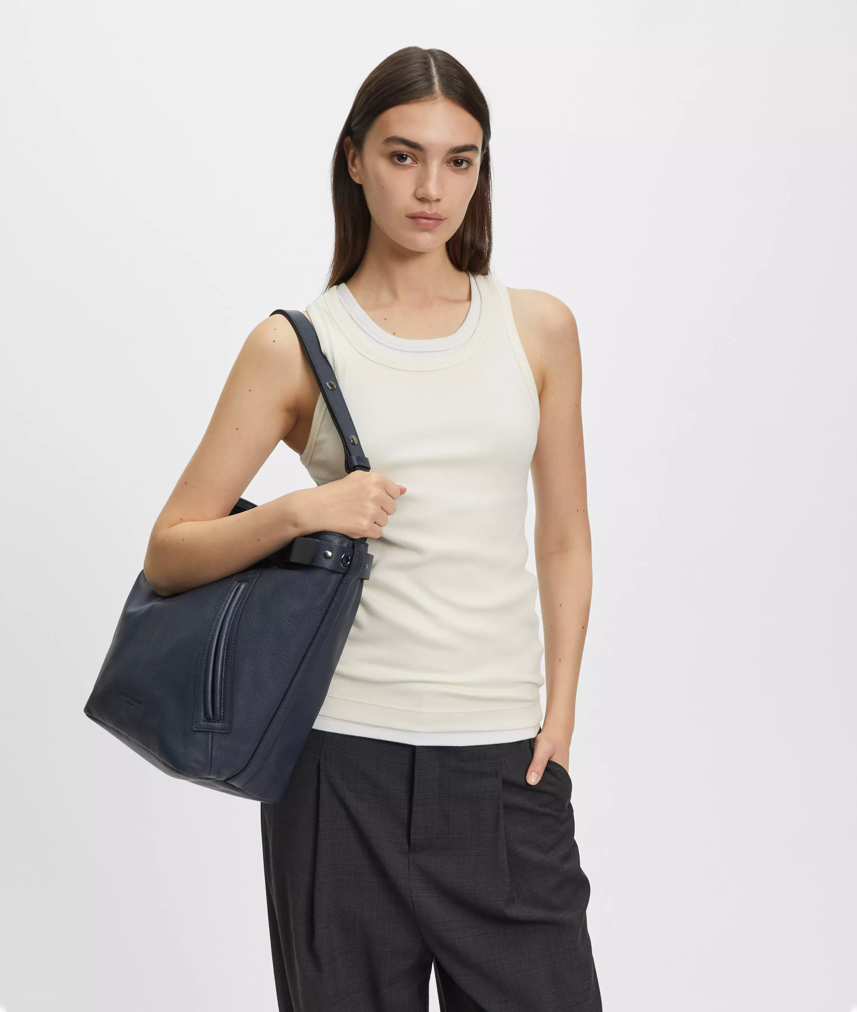 Zita Hobo L Large cowhide leather bag