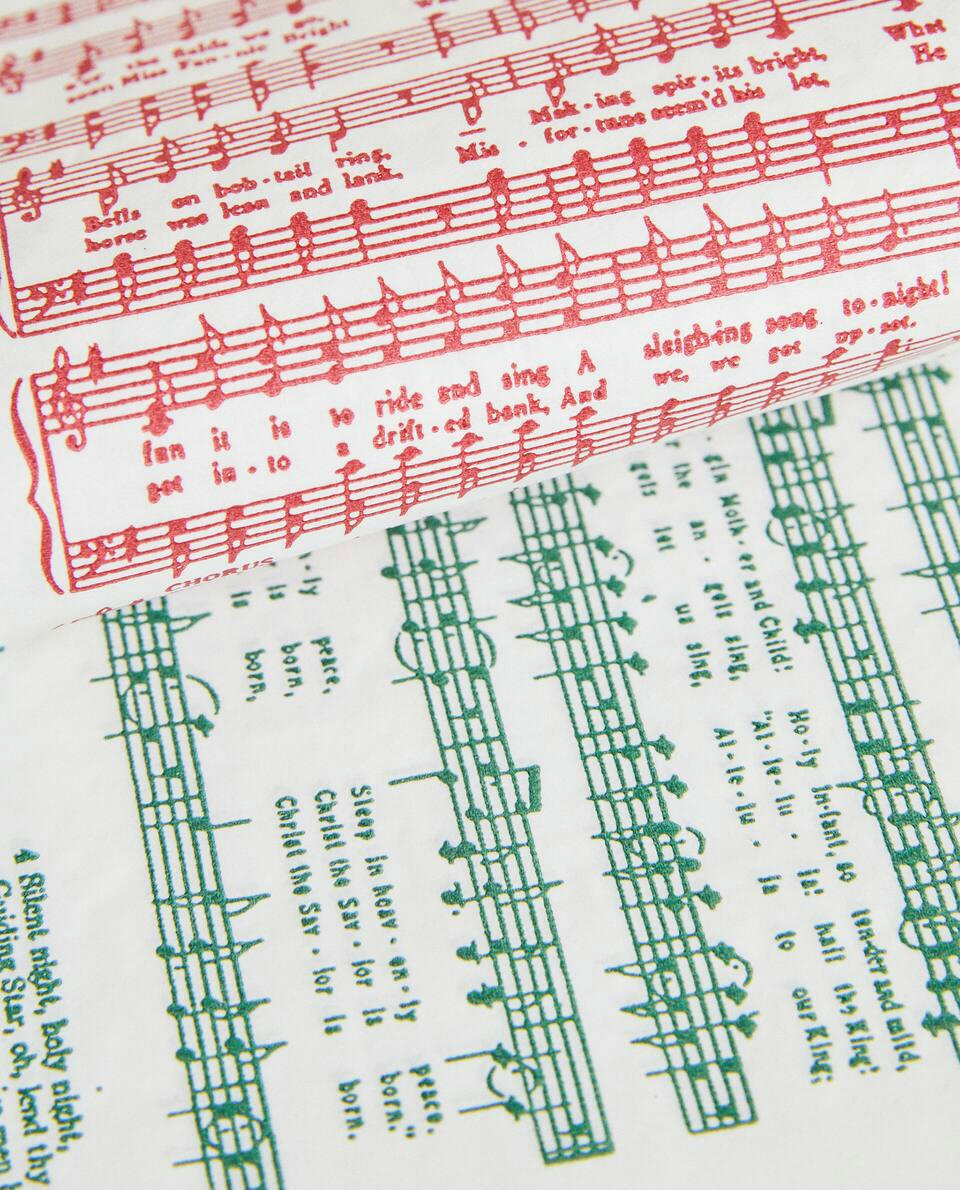 PACOTE DE GUARDANAPOS DE PAPEL COM MÚSICAS DE NATAL (PACOTE COM 30)