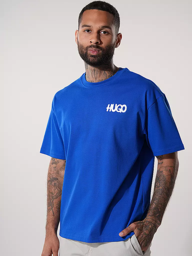 HUGO T-Shirt NIMAYLITI blau