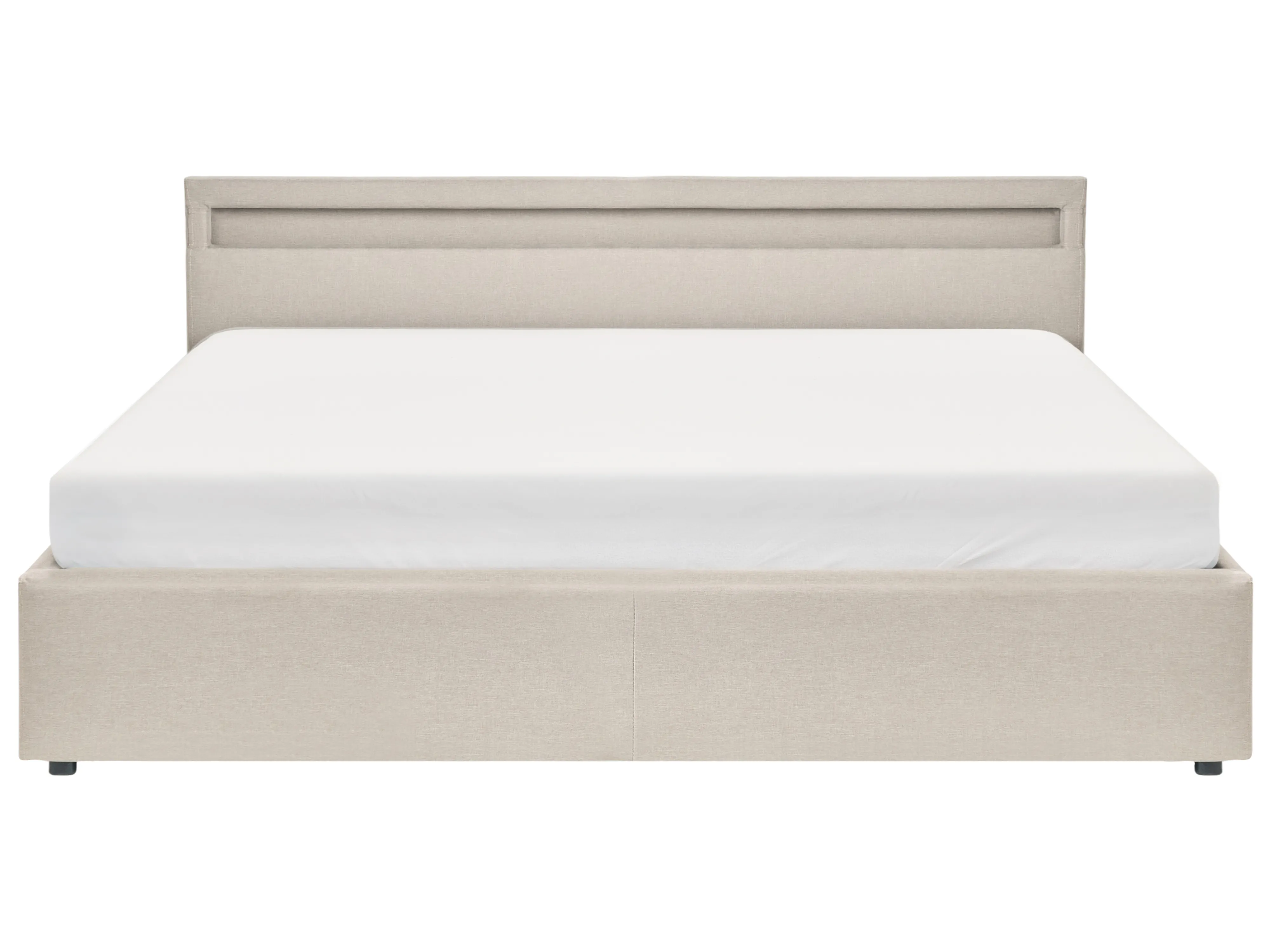 Opbergbed met LED Stof ARMELLE 180 x 200 cm Beige