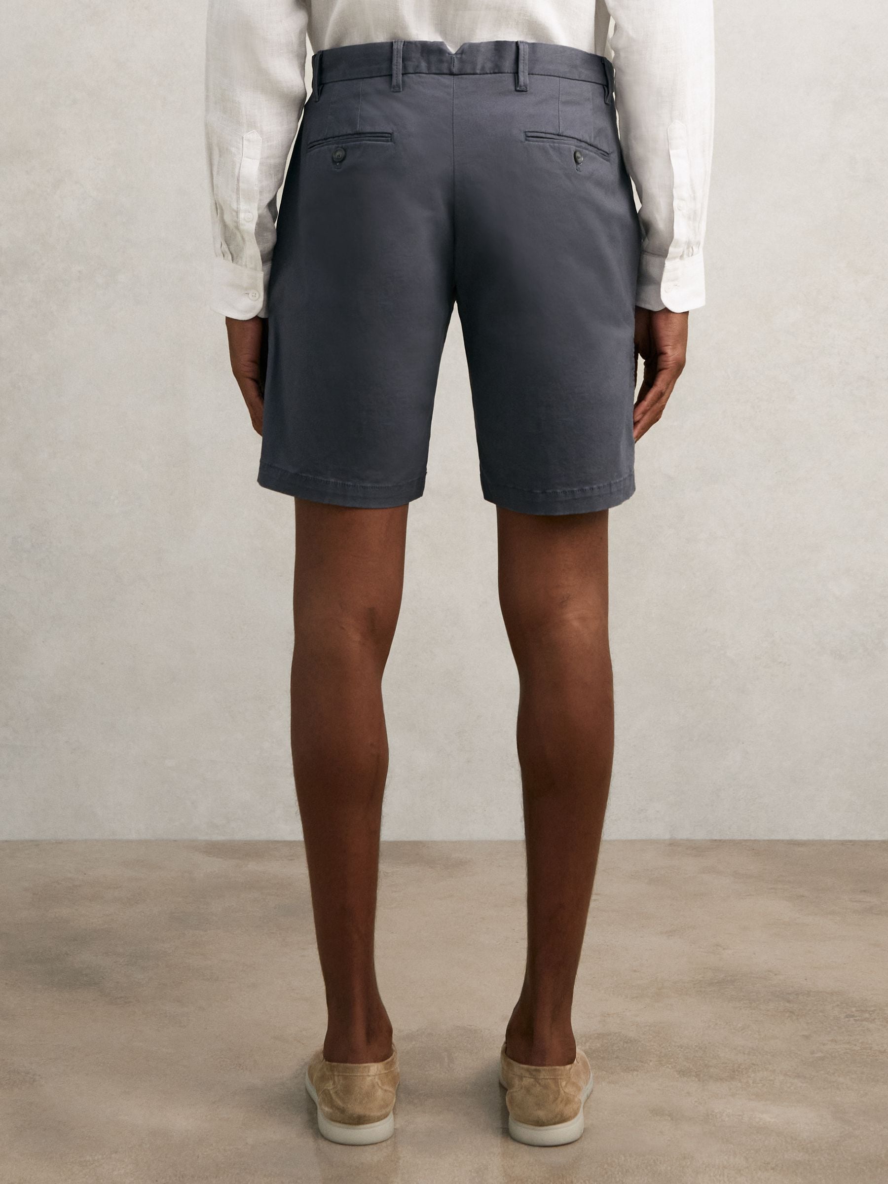 Airforce blauw - Reiss Wicket Korte chino met stretch