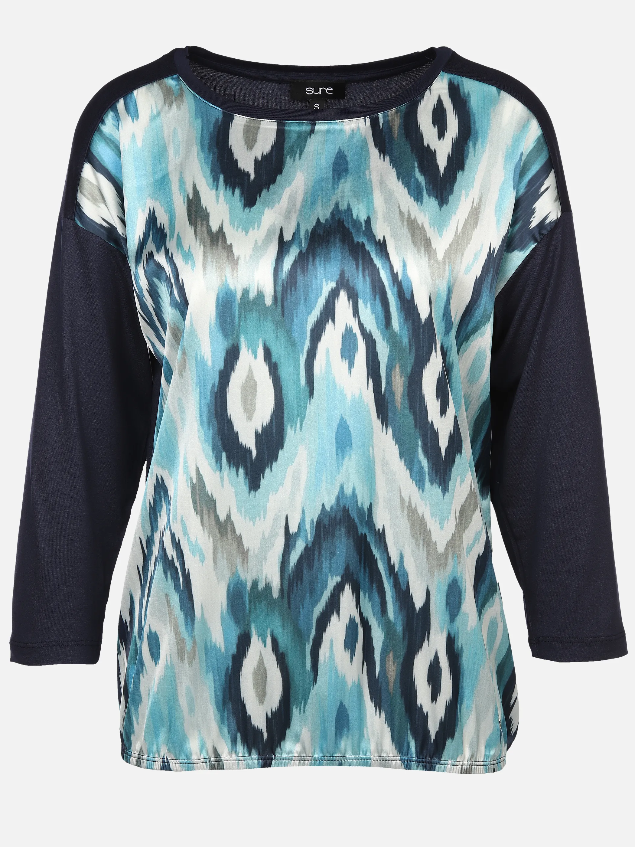 Damen Shirt im Materialmix