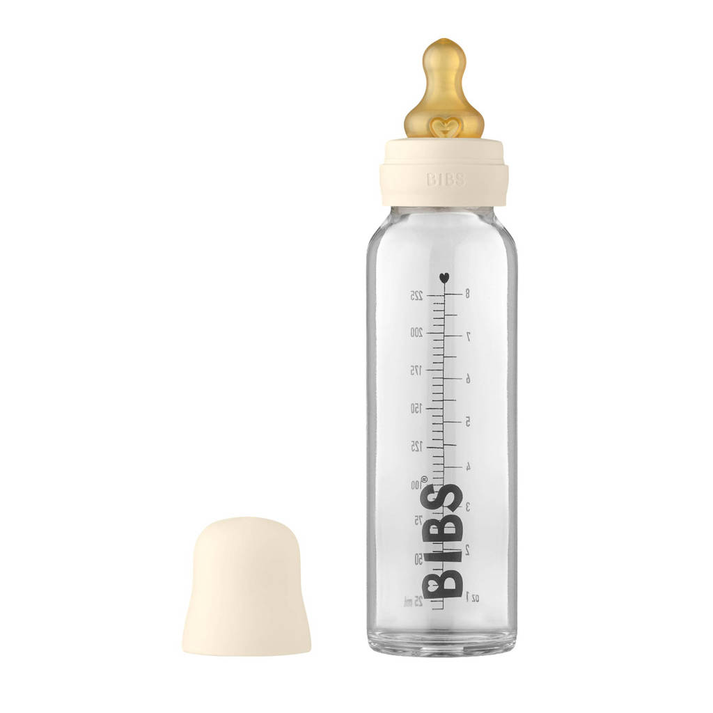Glazen babyfles - complete set - Ivory - 225 ml
