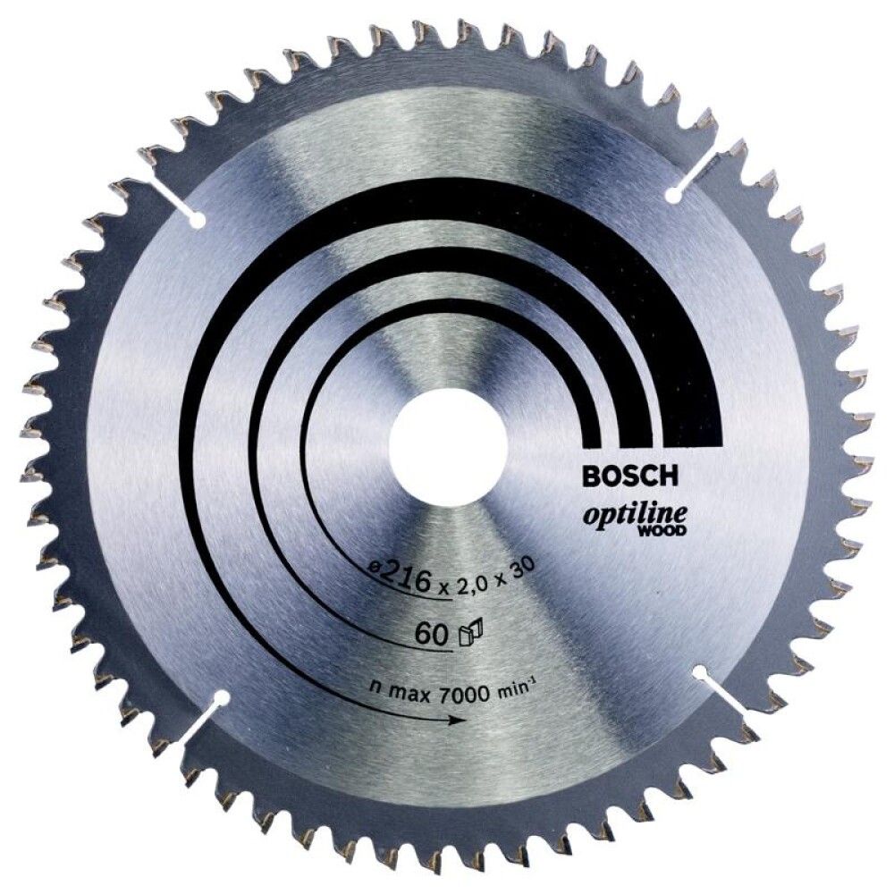 SIRKELSAGBLAD BOSCHØ216X30MM 60T -5GR TRE