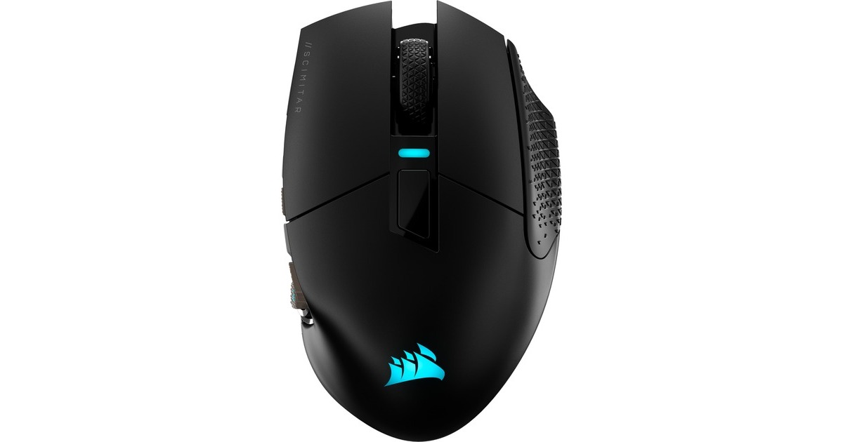 CorsairScimitar Elite Wireless MMO-gamingmuis  (Zwart, 100 - 26.000 dpi, USB 2.0 | 2,4 GHz | Bluetooth | RGB)