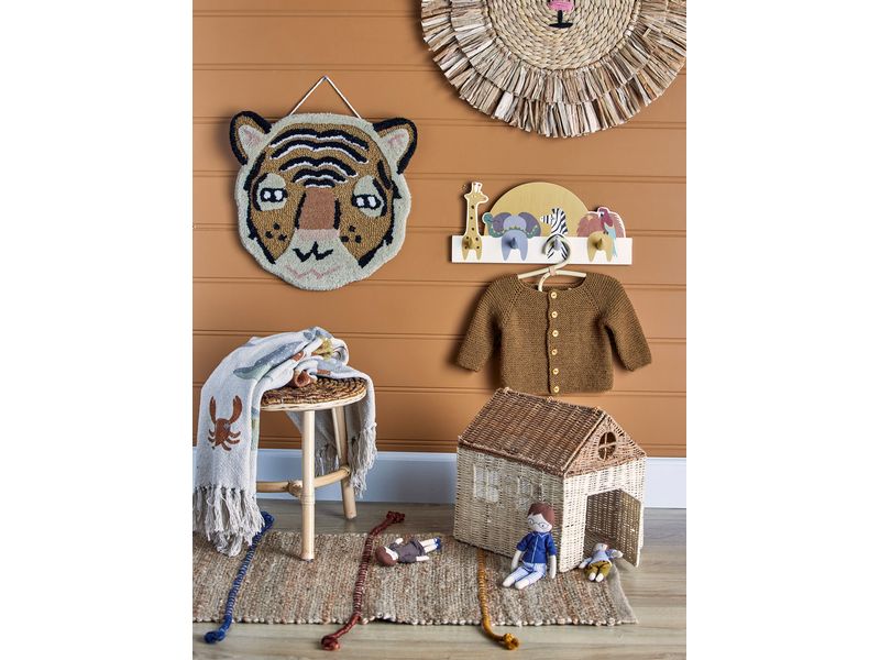 Bloomingville Garderobe Mallen 40 x 20 x 6 cm, Braun Garderobe mit Haken
