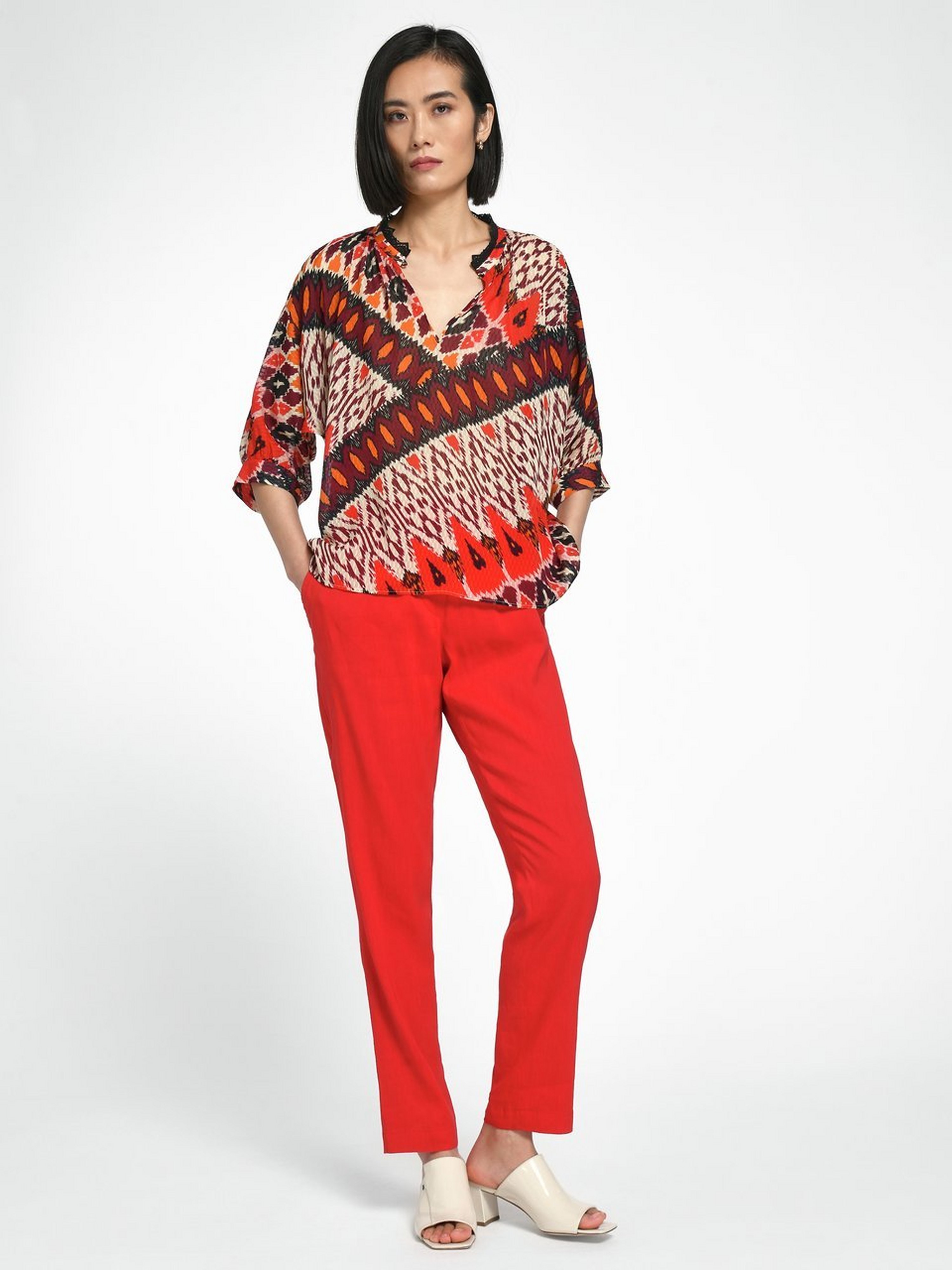 Bluse mit 3/4-Fledermausarm