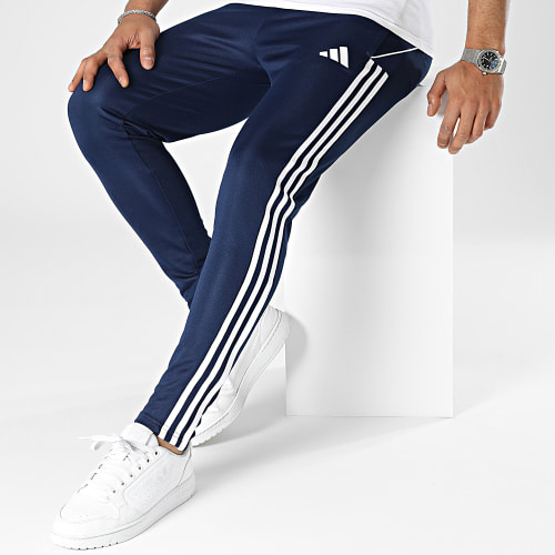 Pantalon Jogging A Bandes HS3492 Bleu Marine