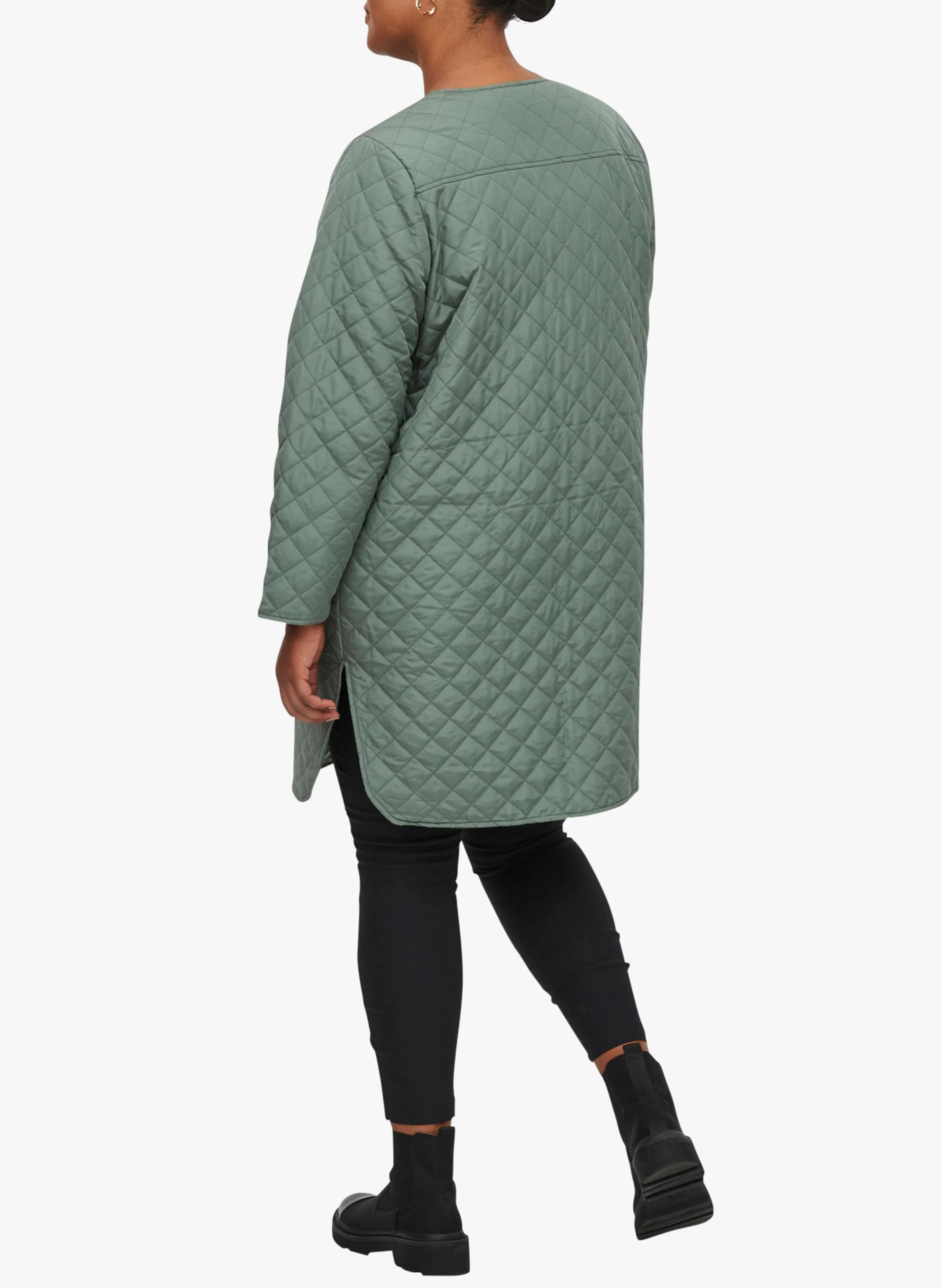 Veste col rond matelassé | Gris