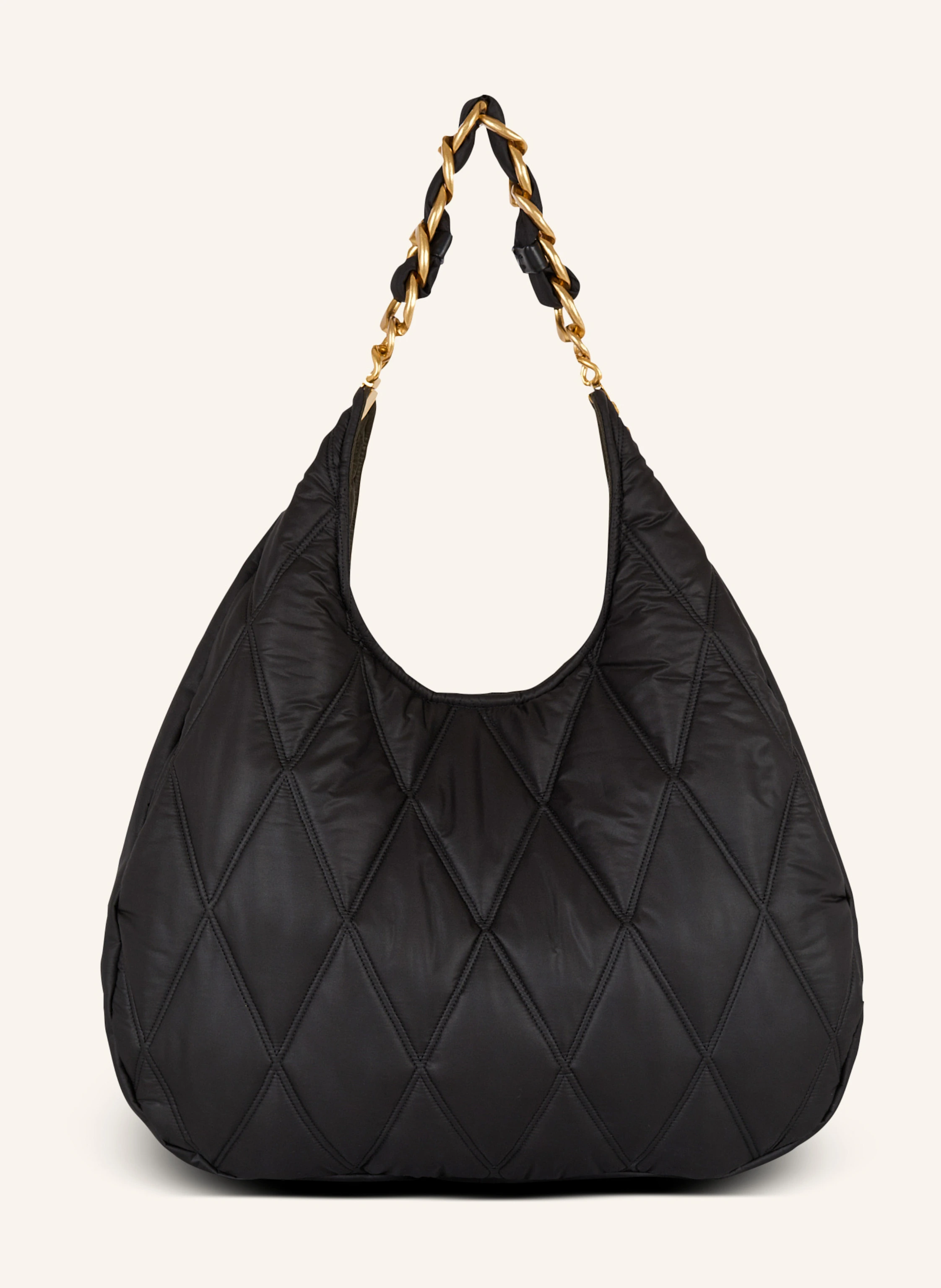 BALMAIN Große Hobo Bag 1945 aus gestepptem Nylon mit Diamond-Muster