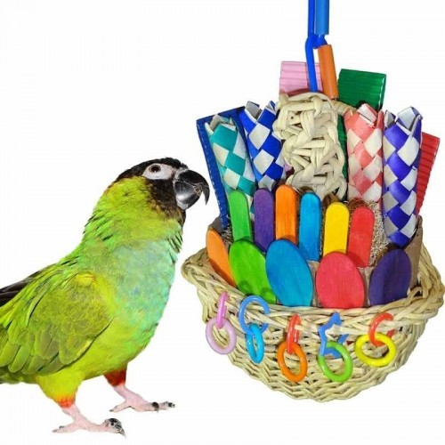 Cesta de forrageamento para papagaios, cores sortidas