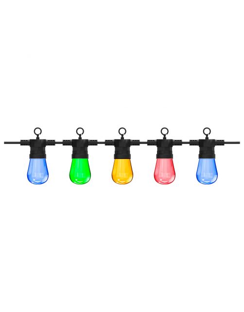 Calex Lichtsnoer 10 Lamps Met Remote - Tuinverlichting - 10 m Multi-Color