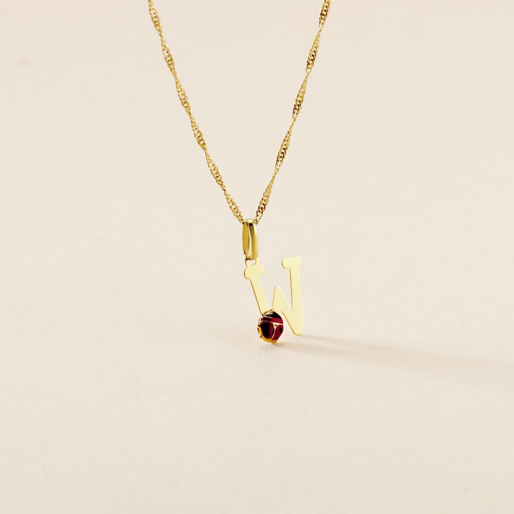 Pendentif Helidie Coccinelle Lettre Or Jaune