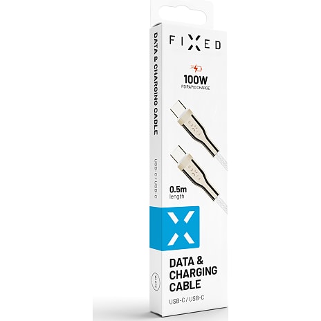 Fixed 100W USB-C/C 0.5 meter - hvid