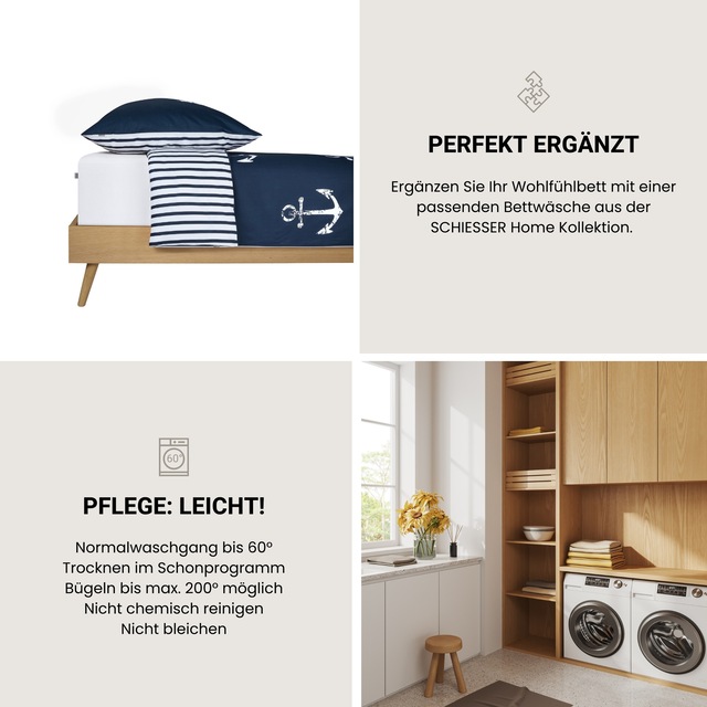 Schiesser Spannbettlaken »Flexi aus 95% Baumwolle und 5% Elastahan in Premium-Qualität« für hohe Matratzen und Boxspringbetten geeignet, Made in Green