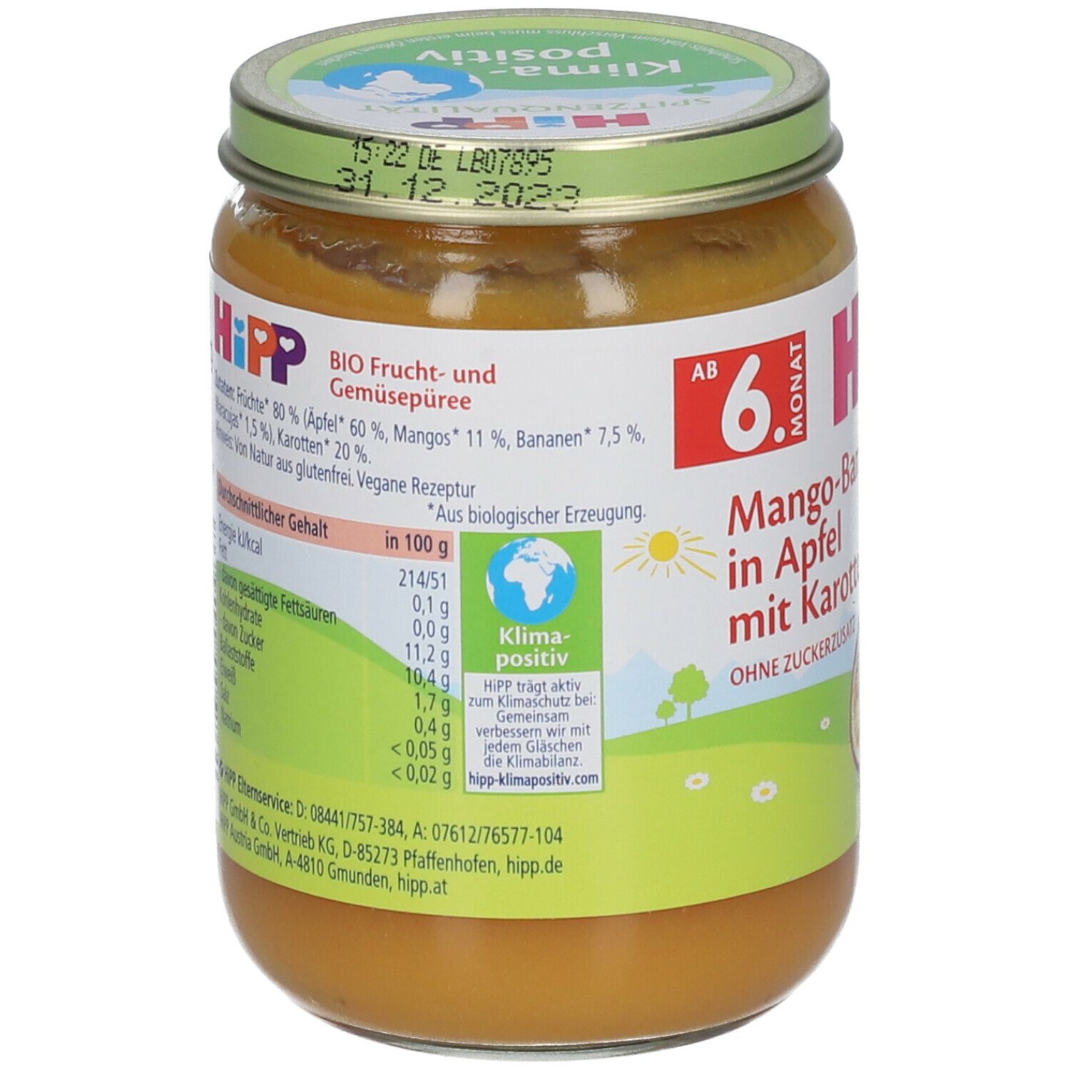 HiPP Mango-Banane in Apfel mit Karotte ab dem 6. Monat