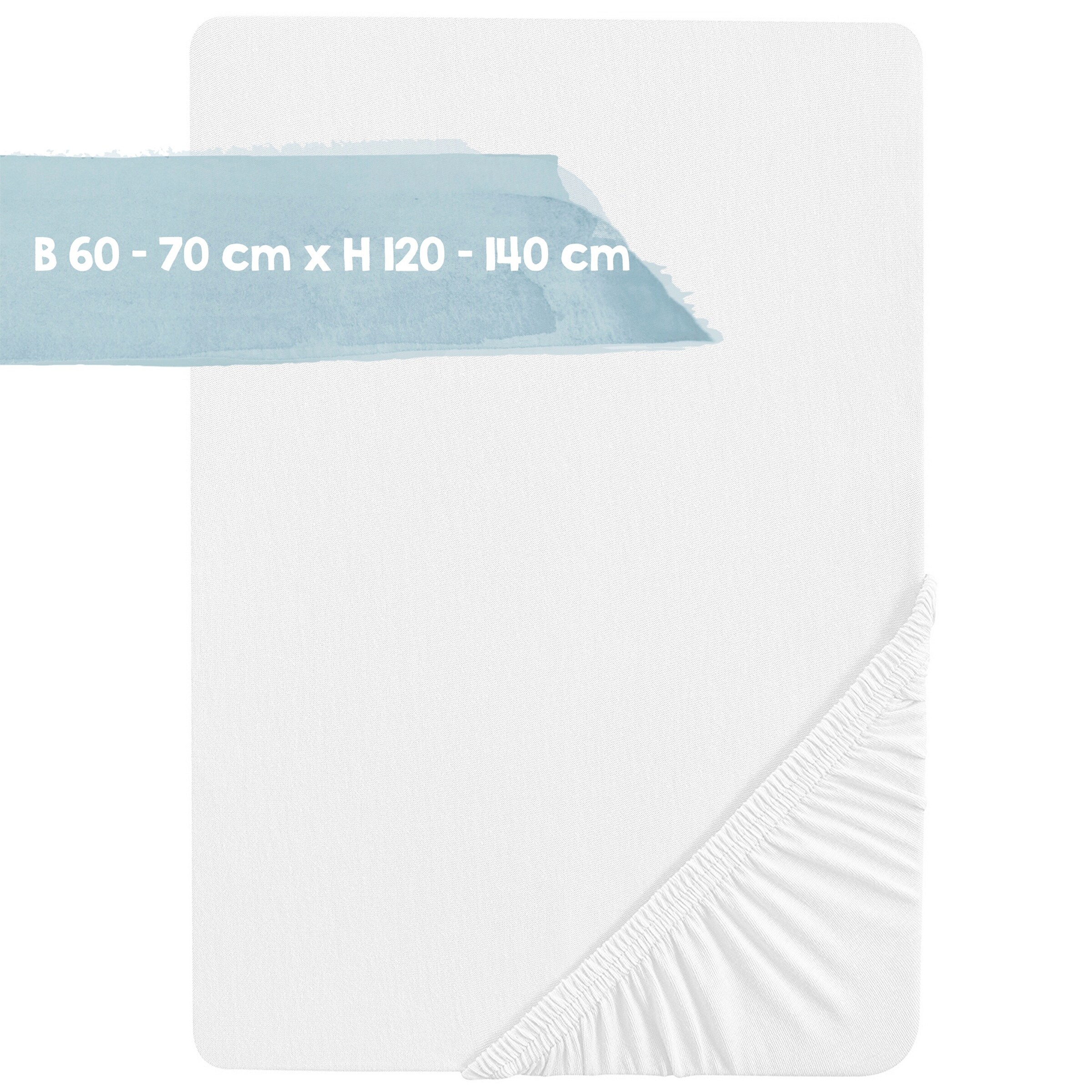 roba Jersey-Spannbetttuch 60x120 bis 70x140 cm