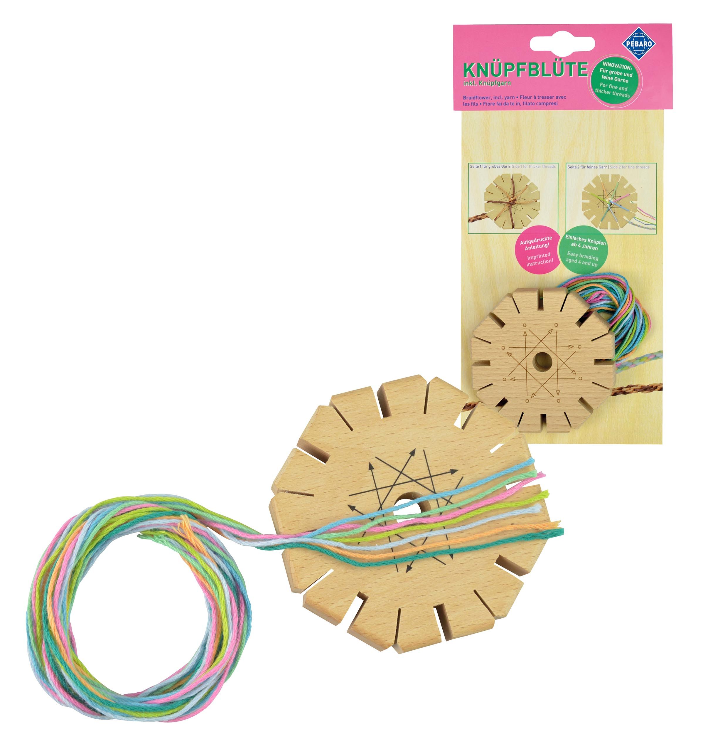 KNÜPFBLÜTE BLUME mit KNÜPFGARN SET