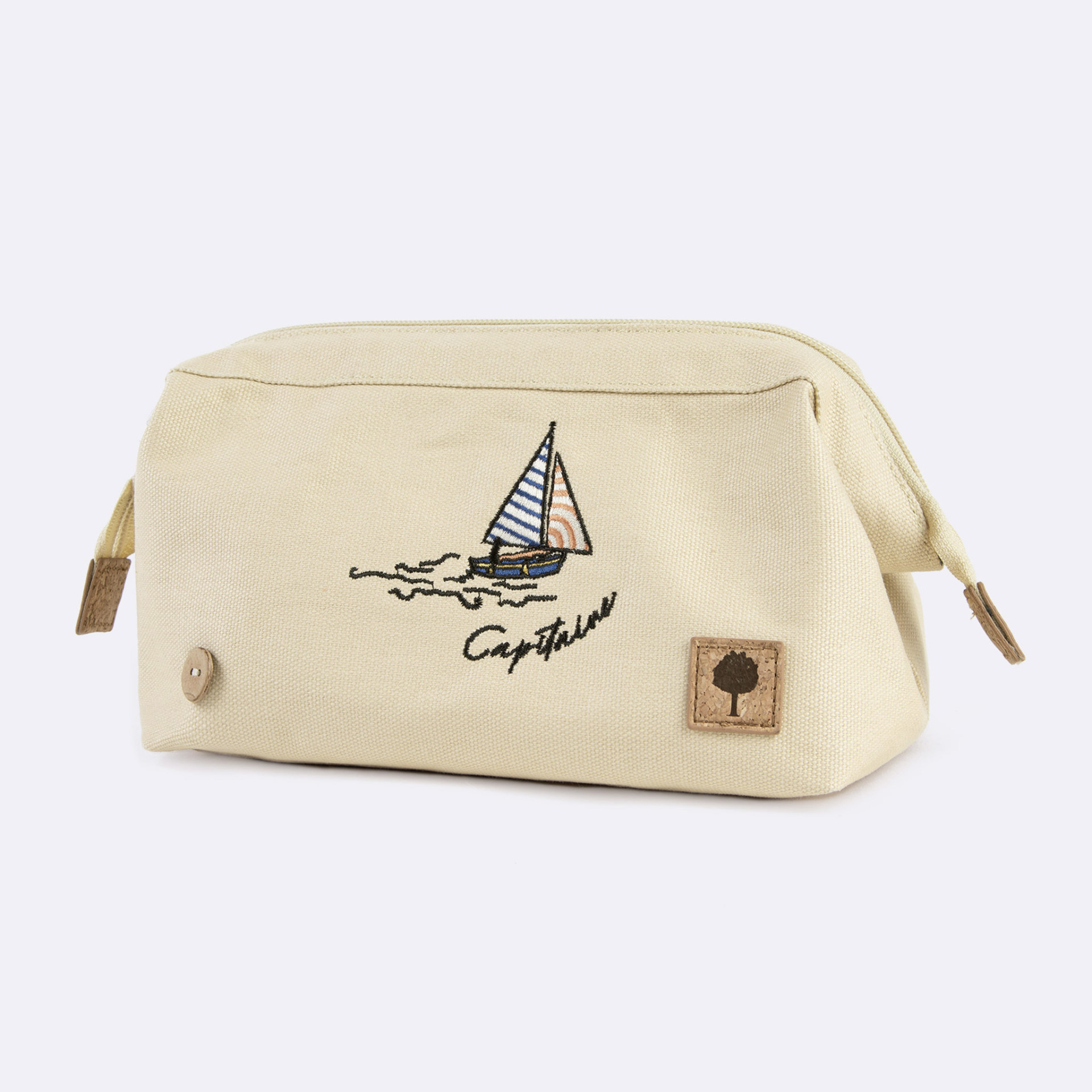 Trousse de toilette beige vegan coton recyclé - modèle washbag