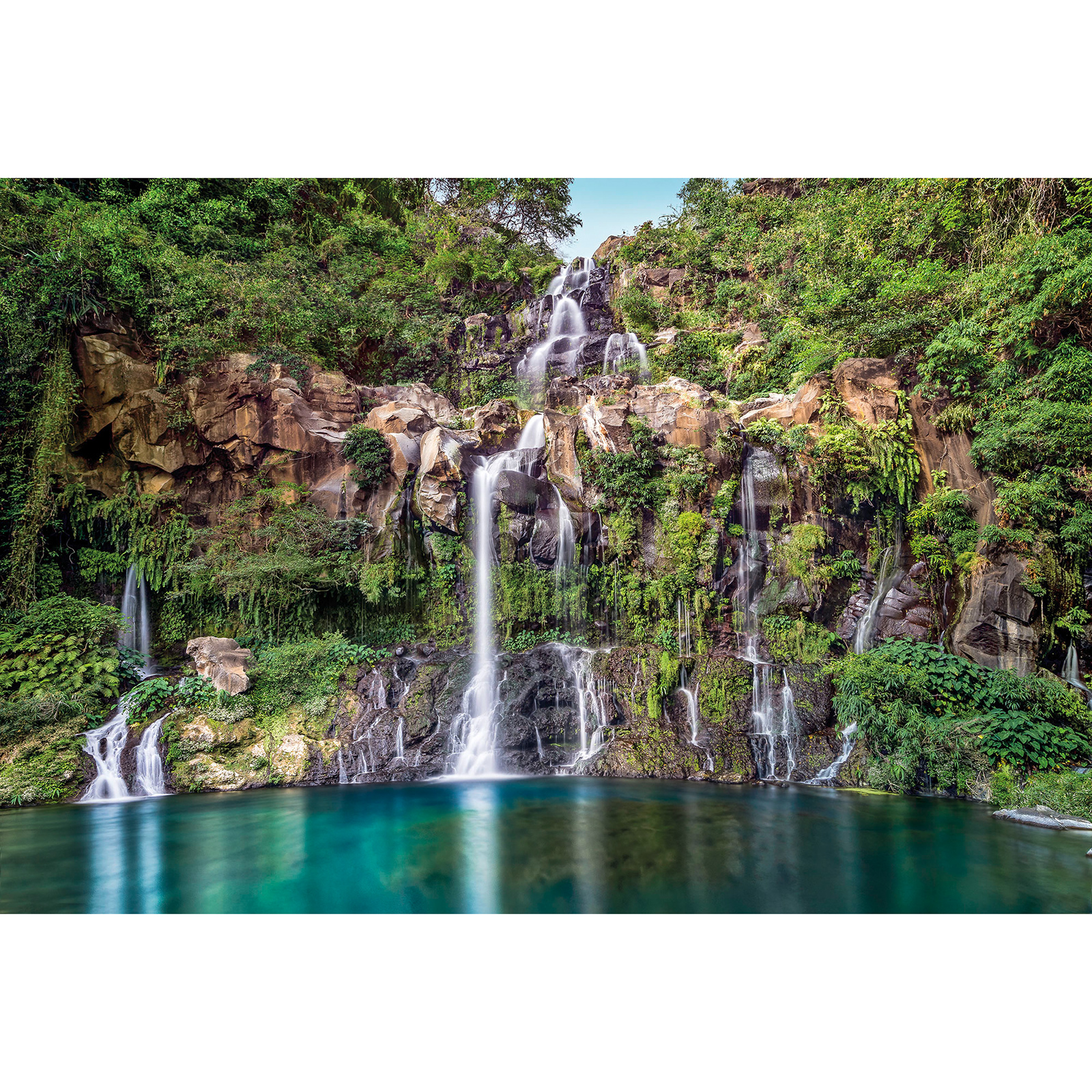 Vlies-Fototapete CASCADE - grün-blau-braun - 368x248 cm