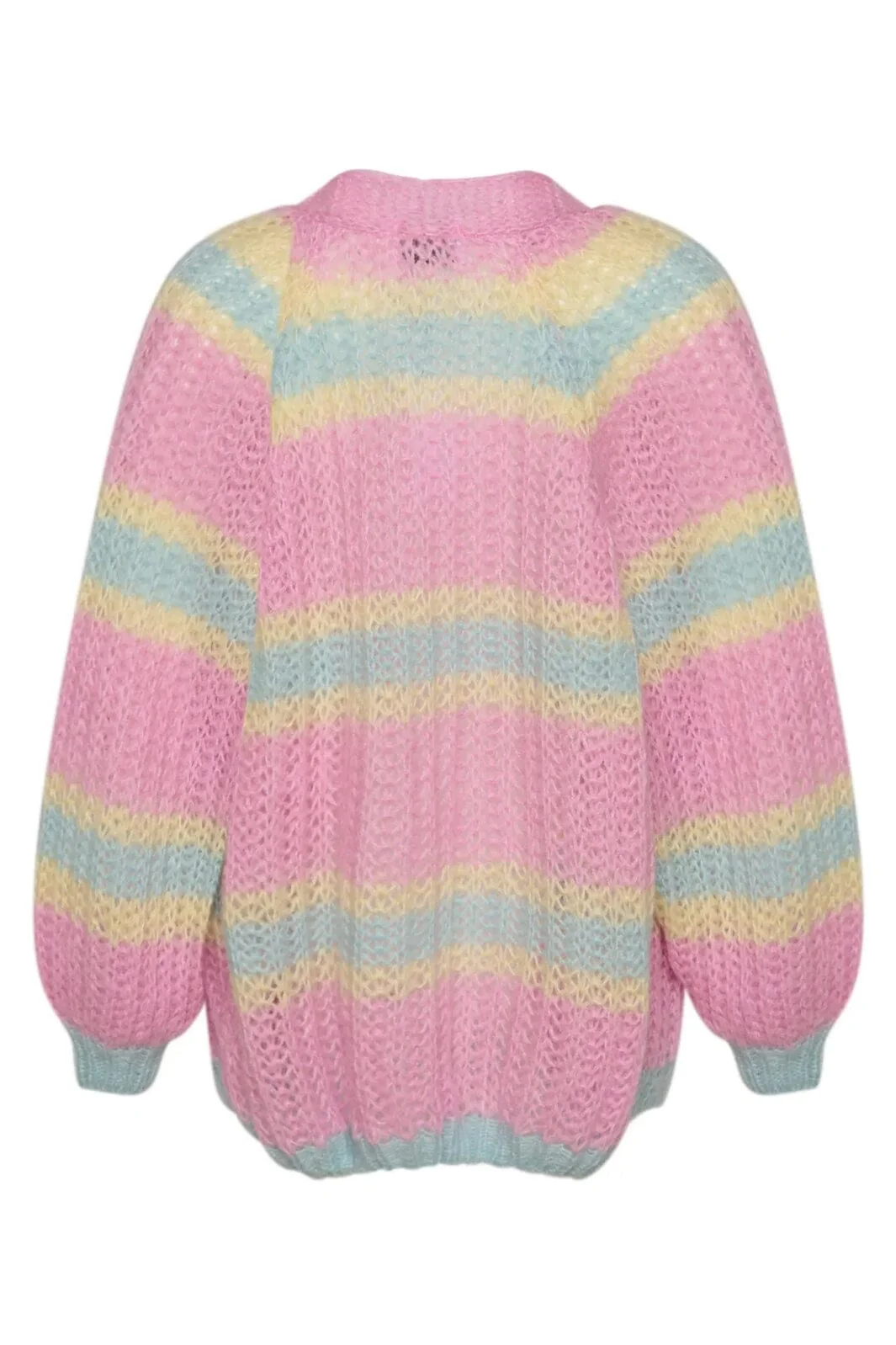 Noella Vera Knit Cardigan pink light blue yellow pastel