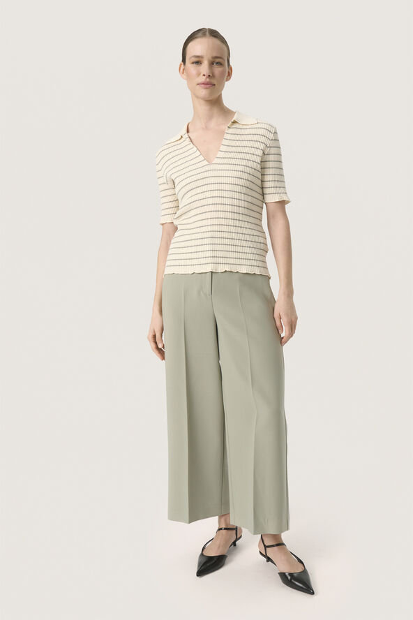 Soaked in Luxury SLLidya Tee White w shadow stripe