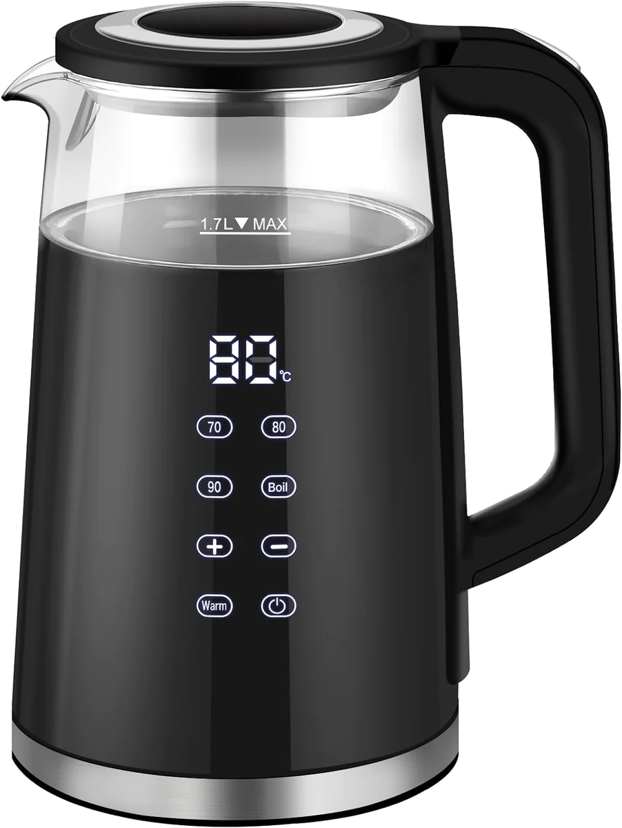 Bouilloire Électrique de 1,7L avec Réglage de la Température 2200W noi