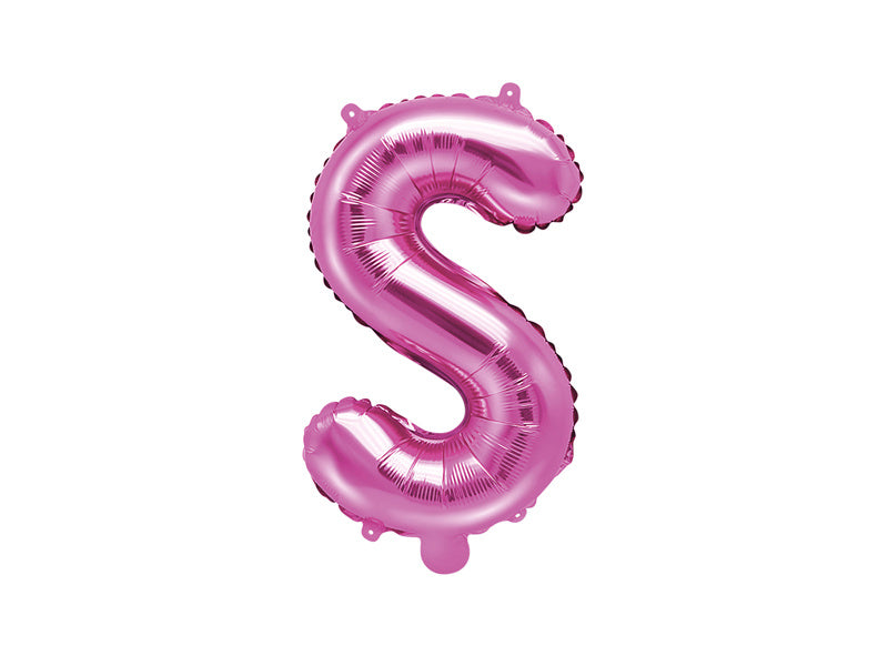 Folie Ballon Letter S Roze Leeg 35cm