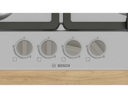 BOSCH - Plaque gaz PGP6B5K90, Série 4, Inox, Thermocouple