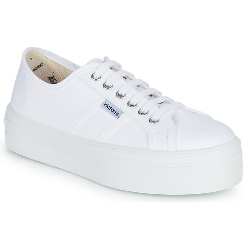 Victoria - BLUCHER LONA PLATAFORMA Blanco
