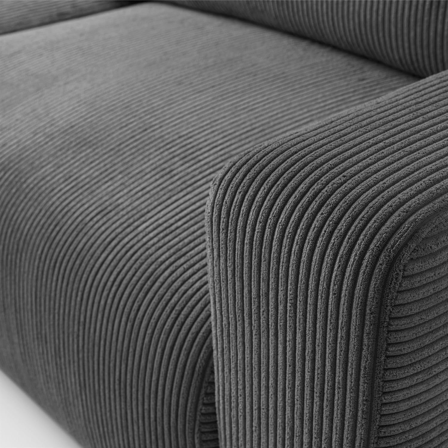 Lookway Ecksofa Opera mit Schlaffunktion und Bettkasten, universaler L-Form Schlafsofa mit Liegefläche 125x205 cm, Wohnzimmer Sofa (Dunkelgrau - Poso 34)