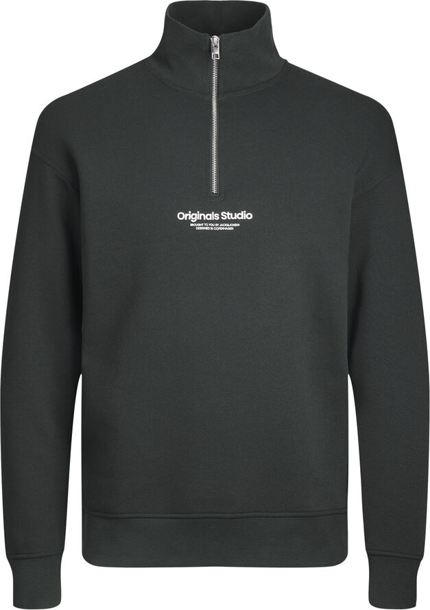 Jack & Jones JORVESTERBRO SWEAT QUARTER ZIP HN N Forest river